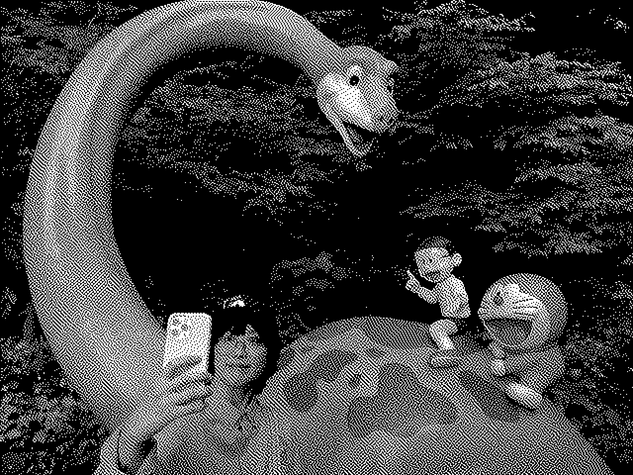 Michi with the dinosaurs